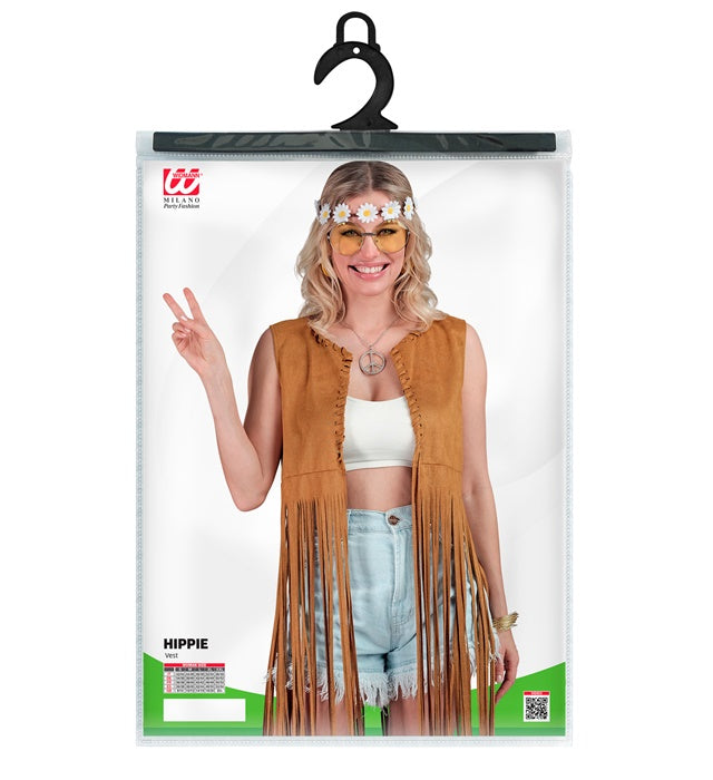 Bunte Hippie-Weste im Retro-Stil für Fasnacht und Mottopartys