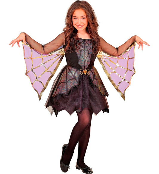 Spider Girl Kostümkleid mit Spinnennetz-Motiv in Schwarz-Rot
