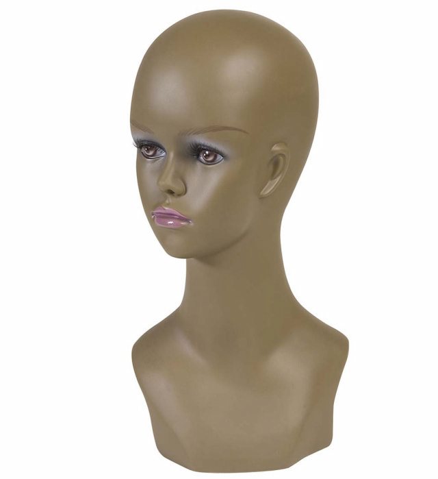 Perückenkopf dunkelhäutige Frau 40 cm zur Perückenpräsentation und Frisurengestaltung