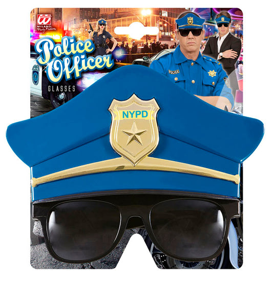 Schwarze Polizistenbrille als Fasnacht- und Karneval-Zubehör