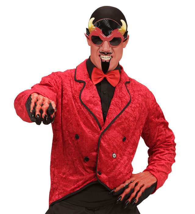 Teufelsbrille mit Schnauz- und Kinnbart für Fasnacht und Halloween