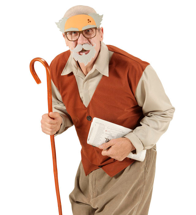 Brille mit Schnauz- und Kinnbart als Fasnacht Accessoire für alte Männer Kostüme