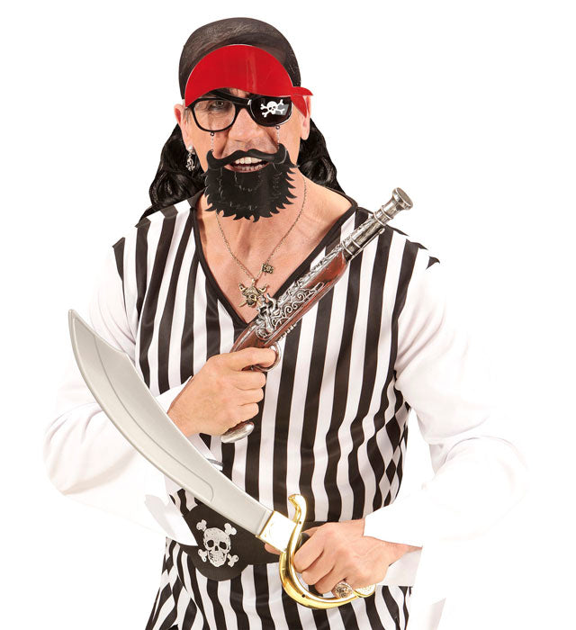 Pirat Brille mit Bart Accessoire für Fasnacht Kostüm