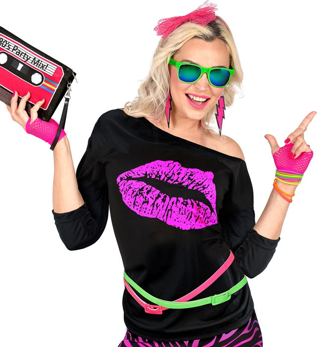 NEON PINKE FINGERLOSE NETZHANDSCHUHE Neon - Pink