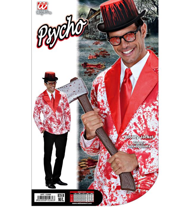 Blutverschmierte Jacke für Halloween-Kostüm auf weißem Hintergrund