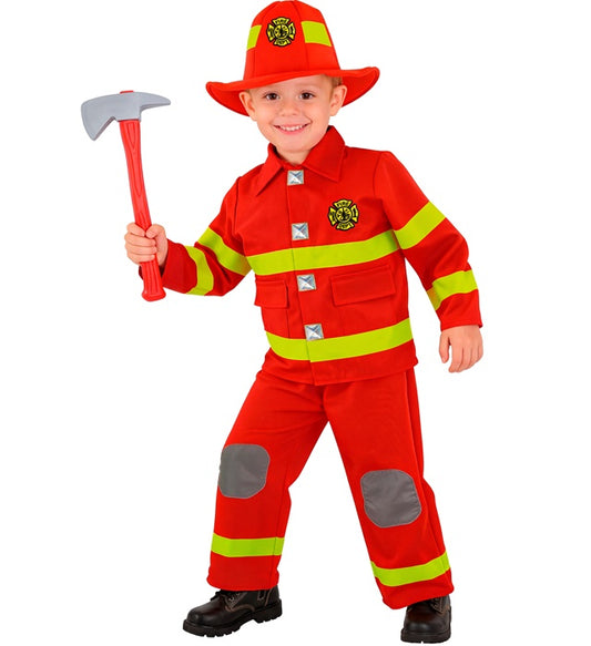Feuerwehrmann-Kostüm bestehend aus Oberteil, Hose und Feuerwehrhut