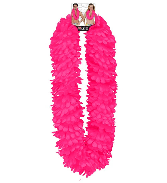 Pinkfarbene Hawaiikette aus Kunststoffblüten für Fasnacht und Karneval