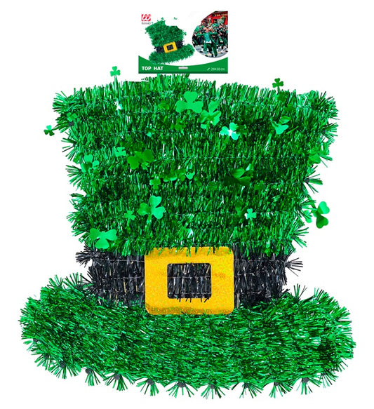 St. Patrick's Day Hut aus grünen funkelnden Klingenfäden 29x30 cm