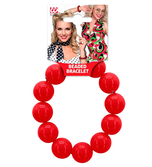 Rotes 70er Jahre Armband als Fasnacht Accessoire