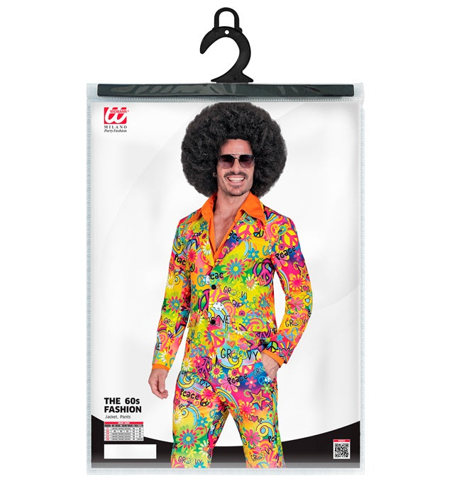 60er Jahre Kostüm-Set mit Jackett und Hose im Peace & Love Stil für Fasnacht