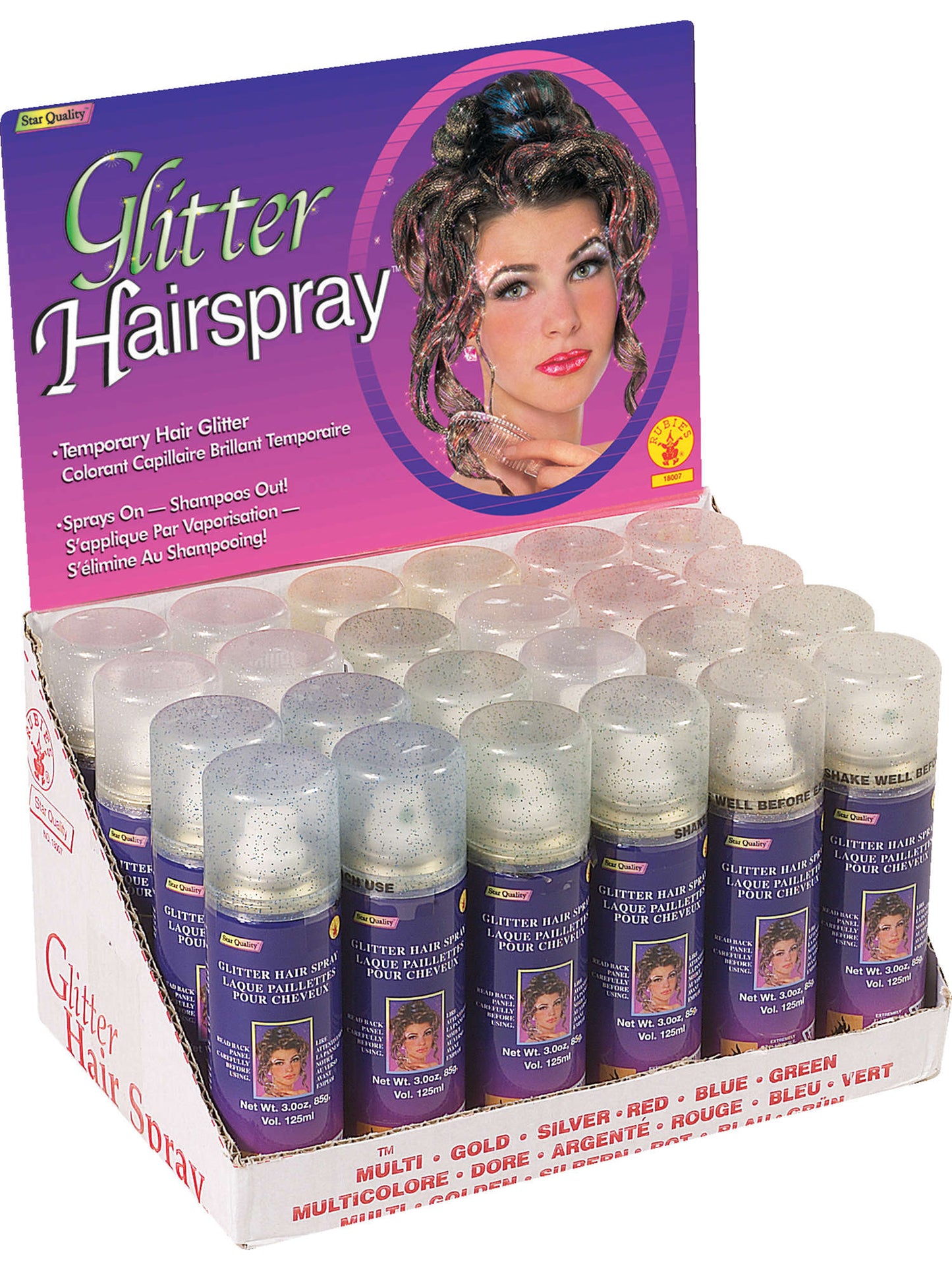 Rubies Hairspray Glitter Display Kit x24 Kostümzubehör