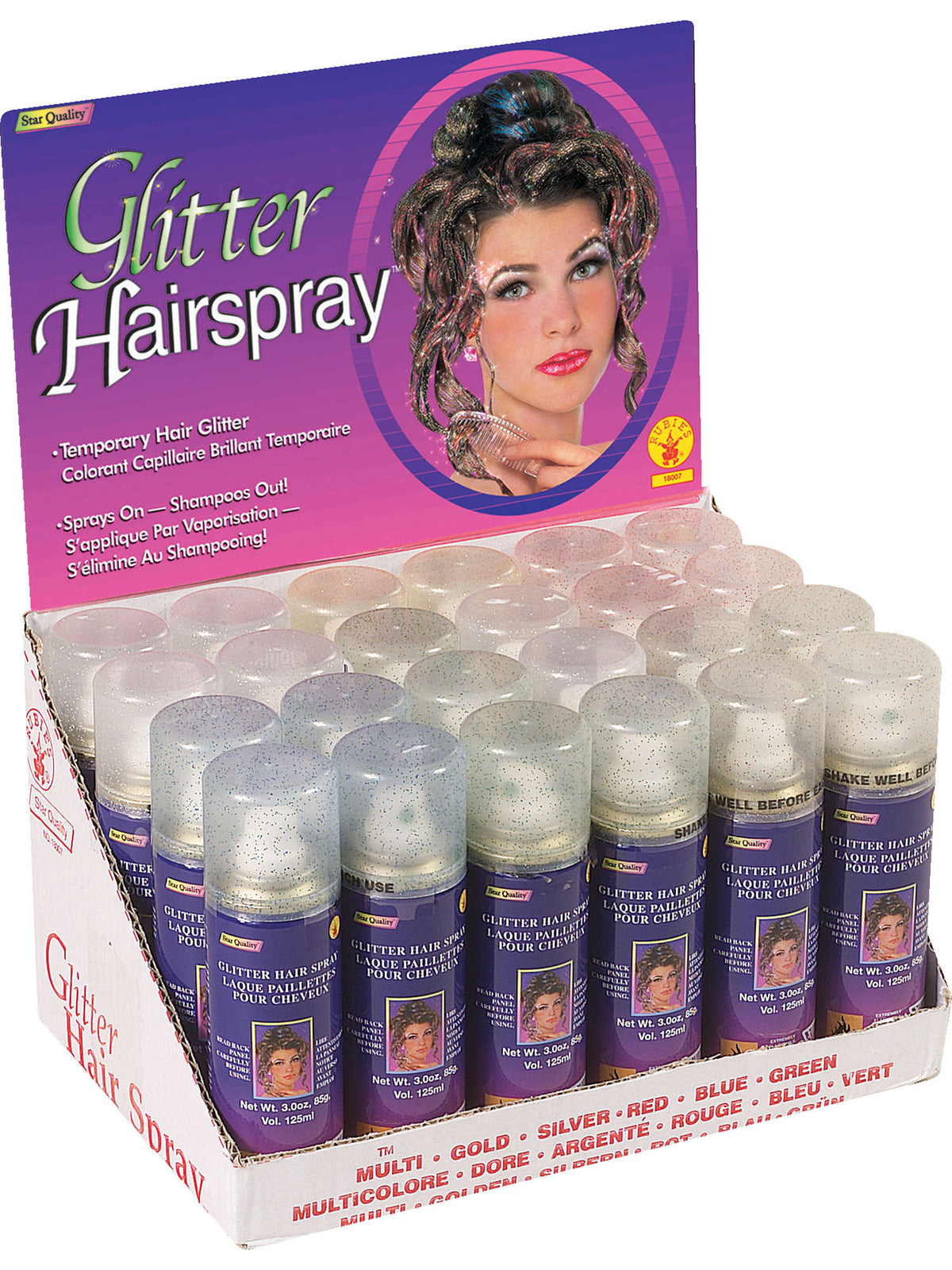 Rubies Hairspray Glitter Display Kit x24 Kostümzubehör