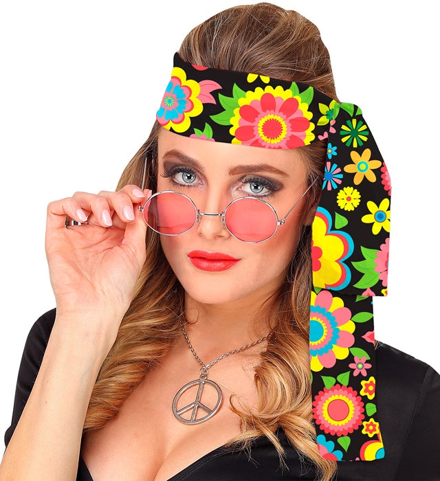 "THE 60s FASHION - colorful flowers" (Stirnband) Schwarz