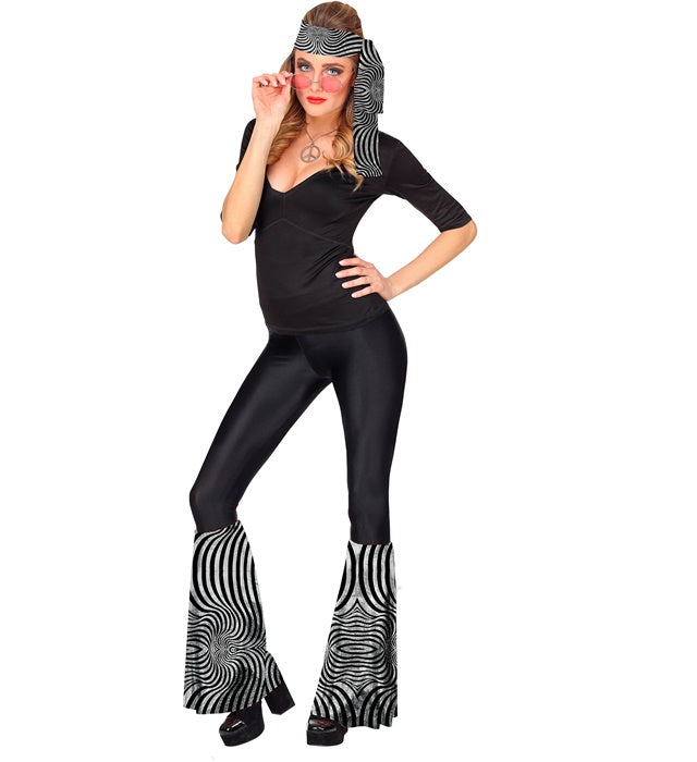 Silbernes THE 70s DISCO STYLE Stirnband und Stulpen Set mit wellenförmigem Design