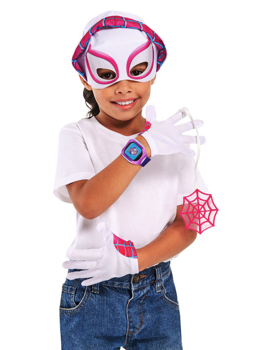 Rubies Ghost Spider Accessoire-Set für Kinder mit Maske, Kapuze und Zubehör – Produktansicht