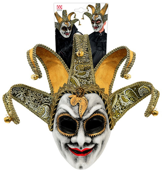 Venezianische Hofnarr-Maske in traditionellem Design für Fasnacht