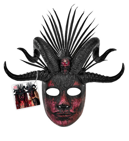 Voodoo Priester Maske mit mystischem Design für Fasnacht und Karneval