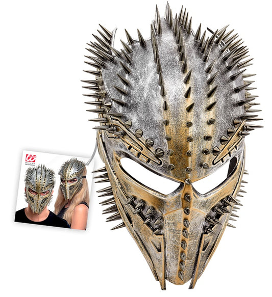 Alien Predator Maske mit markanten Nieten für Fasnacht und Karneval