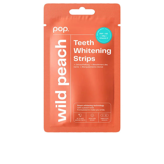 POP. POP. Pop Tiras Blanqueadoras Melocotón 7 Stück Zahnaufhellungsstreifen Geschmack Pfirsich Kosmetik