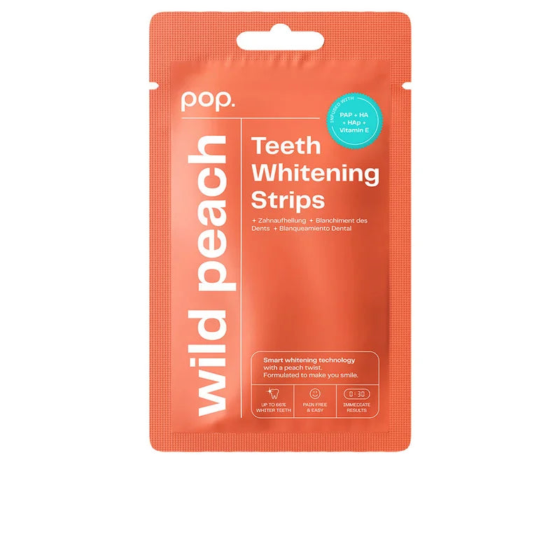 POP. POP. Pop Tiras Blanqueadoras Melocotón 7 Stück Zahnaufhellungsstreifen Geschmack Pfirsich Kosmetik