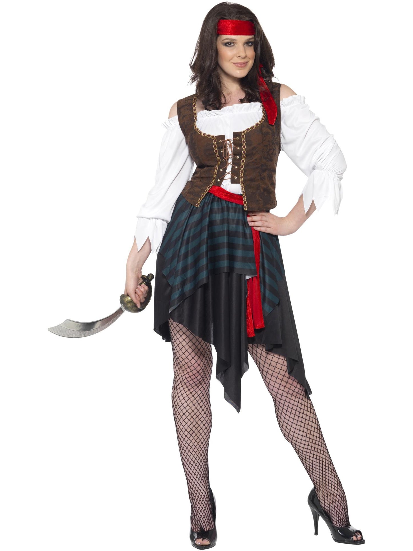 Smiffys Pirate Lady Costume, Brown CS für Damen