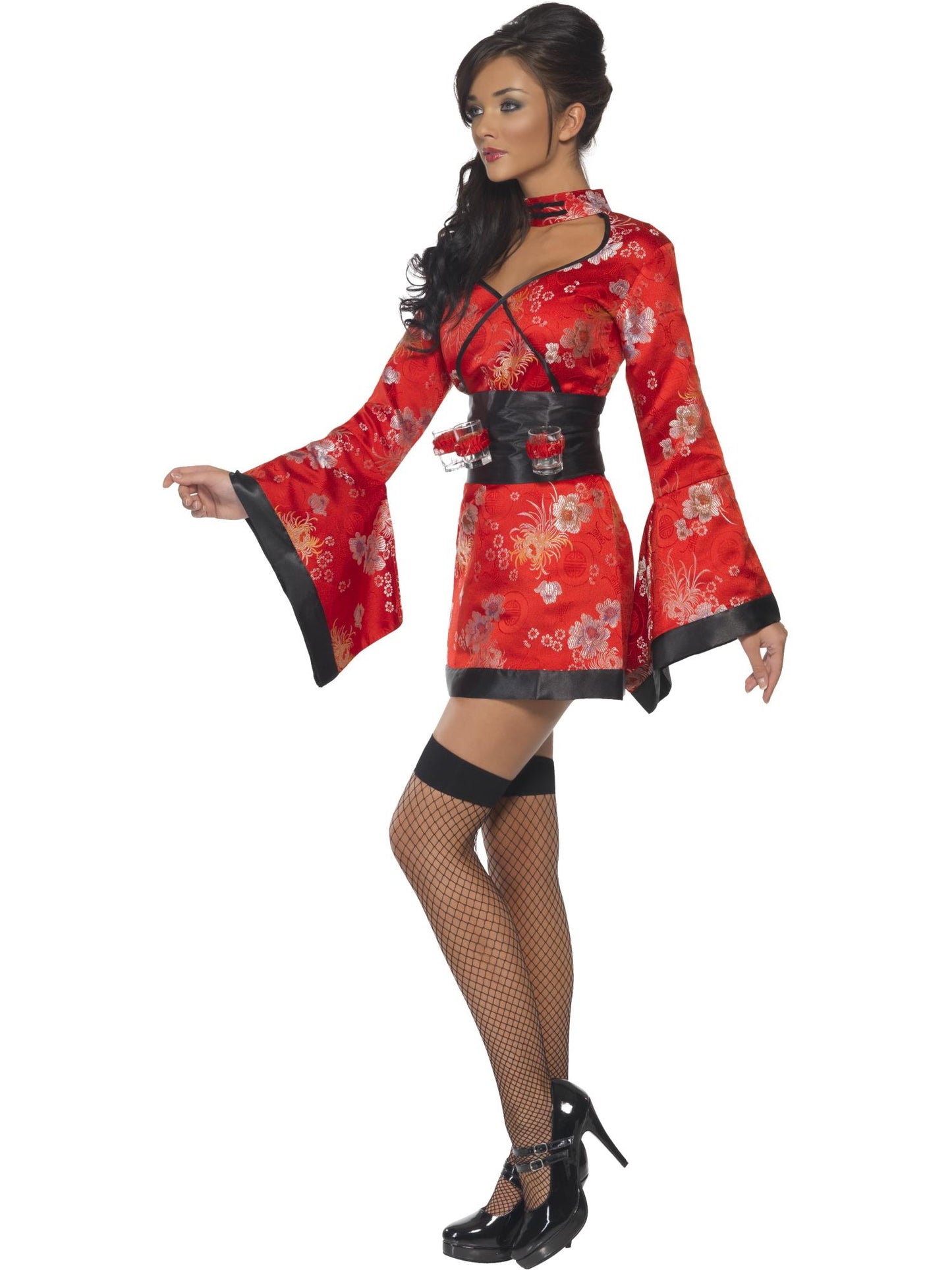 Smiffys COMEDY Vodka Geisha Costume, Red CS für Damen