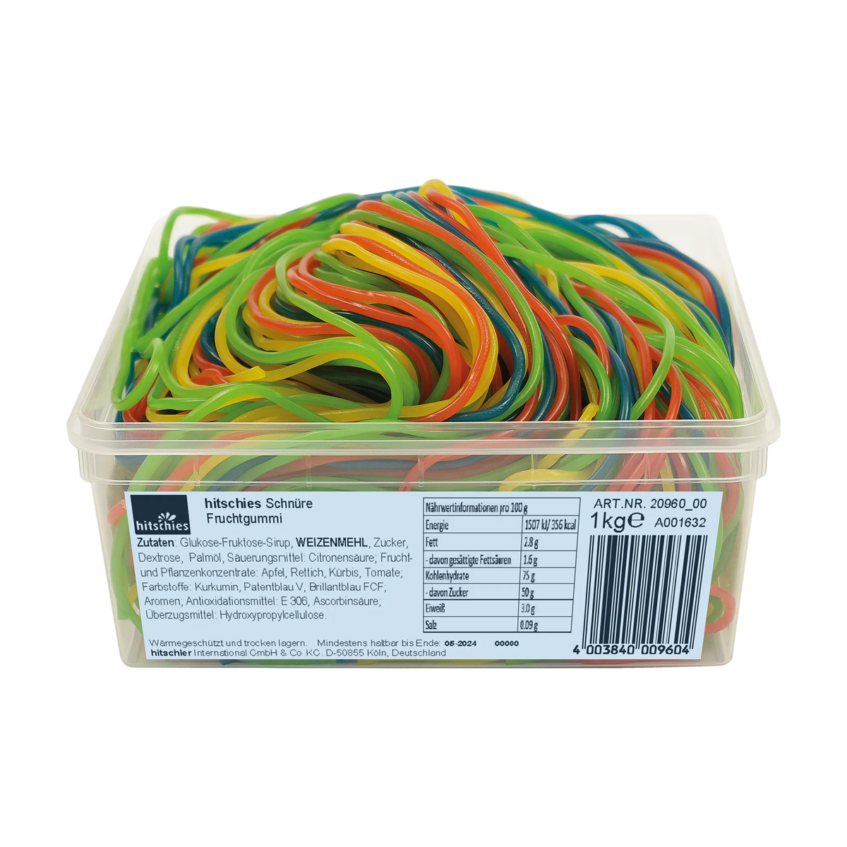 Hitschies bunte Fruchtgummischnüre 1000 g Grosspackung – Detailansicht