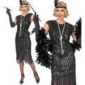 "20er JAHRE GATSBY FLAPPER" (Kleid) - schwarz – Vorderansicht