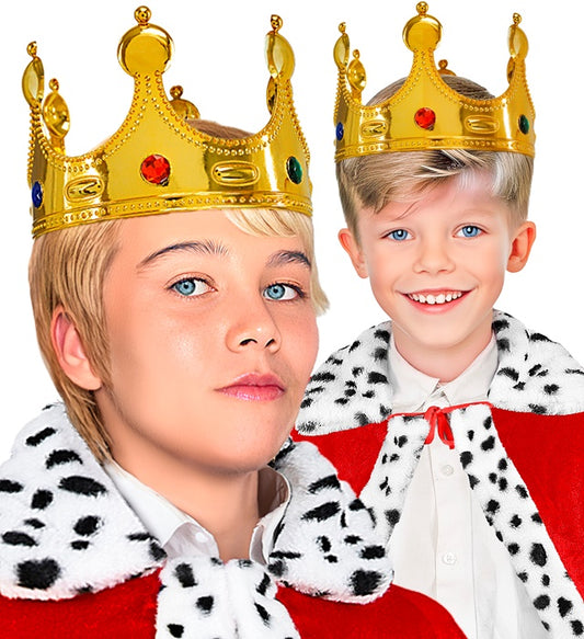 Luxuriöse Königskrone in Kindergröße als Fasnachts-Accessoire