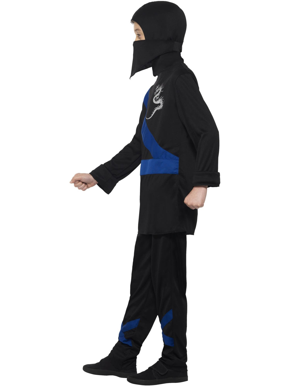 Smiffys Ninja Assassin Costume, Black & Blue CS für Unisex