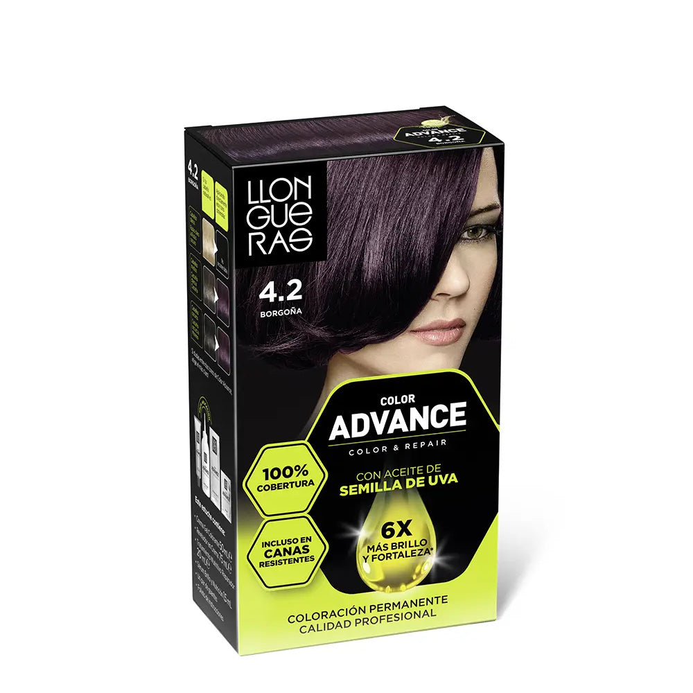 LLONGUERAS LLONGUERAS Color Advance Haarfarbe 4,2 Borgoña 1 Stück Kosmetik