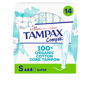 Tampax Algodón 100 Organic Super Tampons mit Applikator, 14 Stück