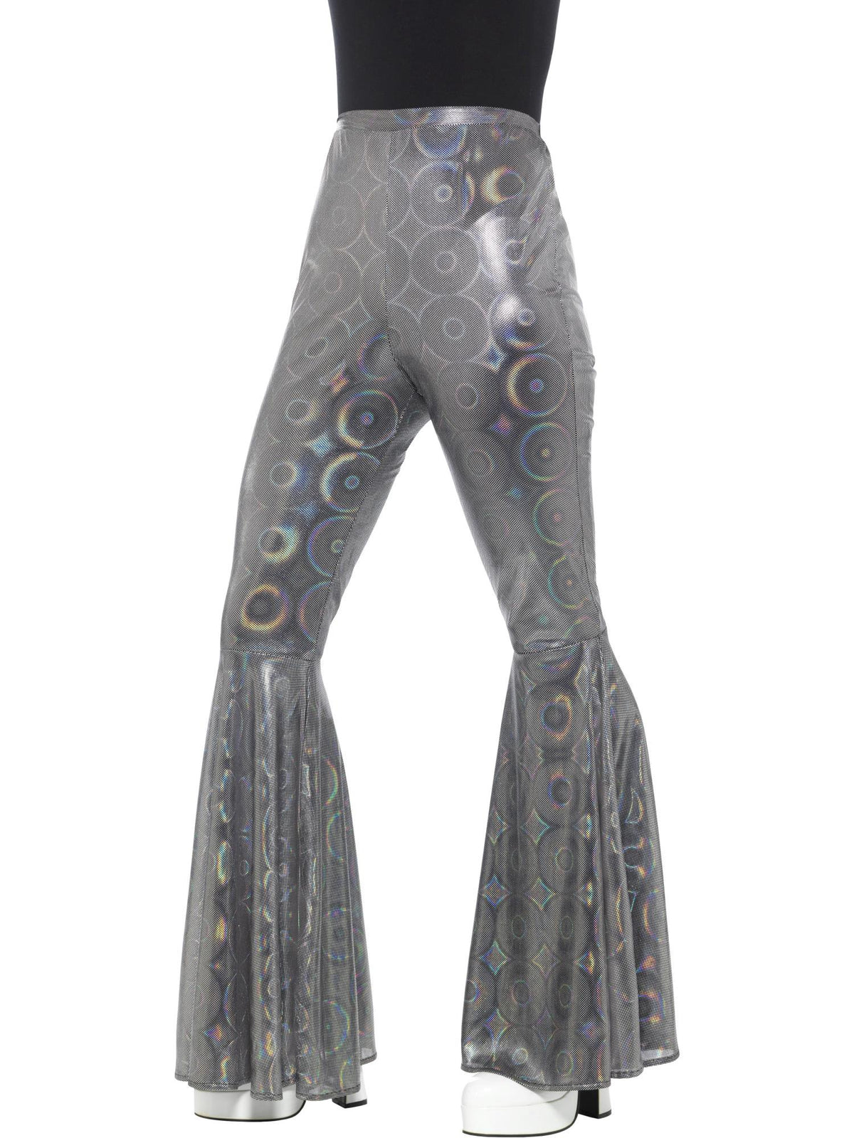 Smiffys 1970S 70s Disco Flared Trousers, Ladies, Silver CS für Damen