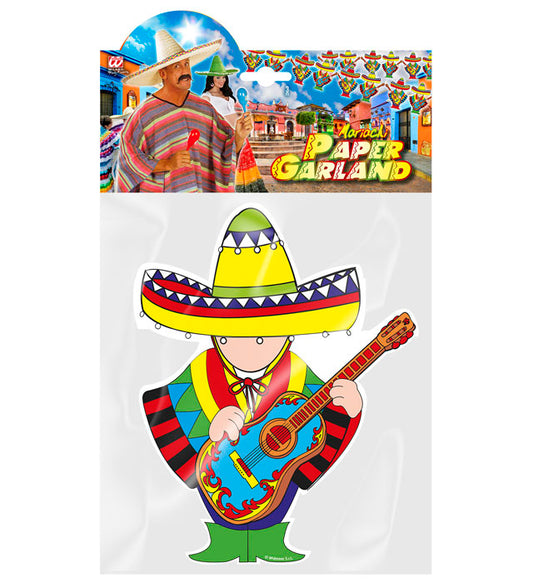 Bunte Mariachi-Girlande 3 Meter lang als Fasnachtsdekoration