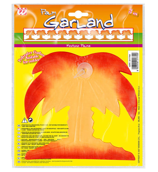 3 Meter lange Palme Girlande aus Polyester, grün, wetterfestes Partydekor