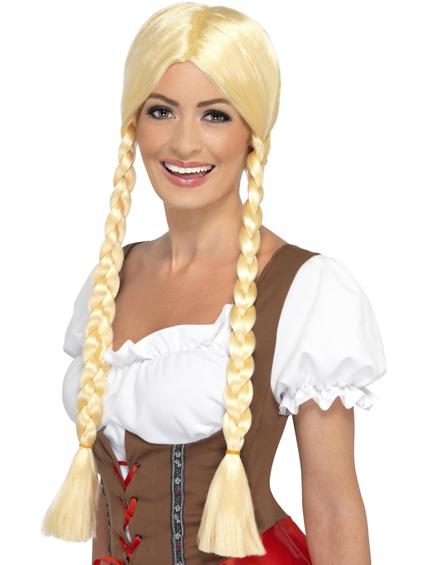 Smiffys OKTOBERFES Bavarian Beauty Wig, Blonde für Damen