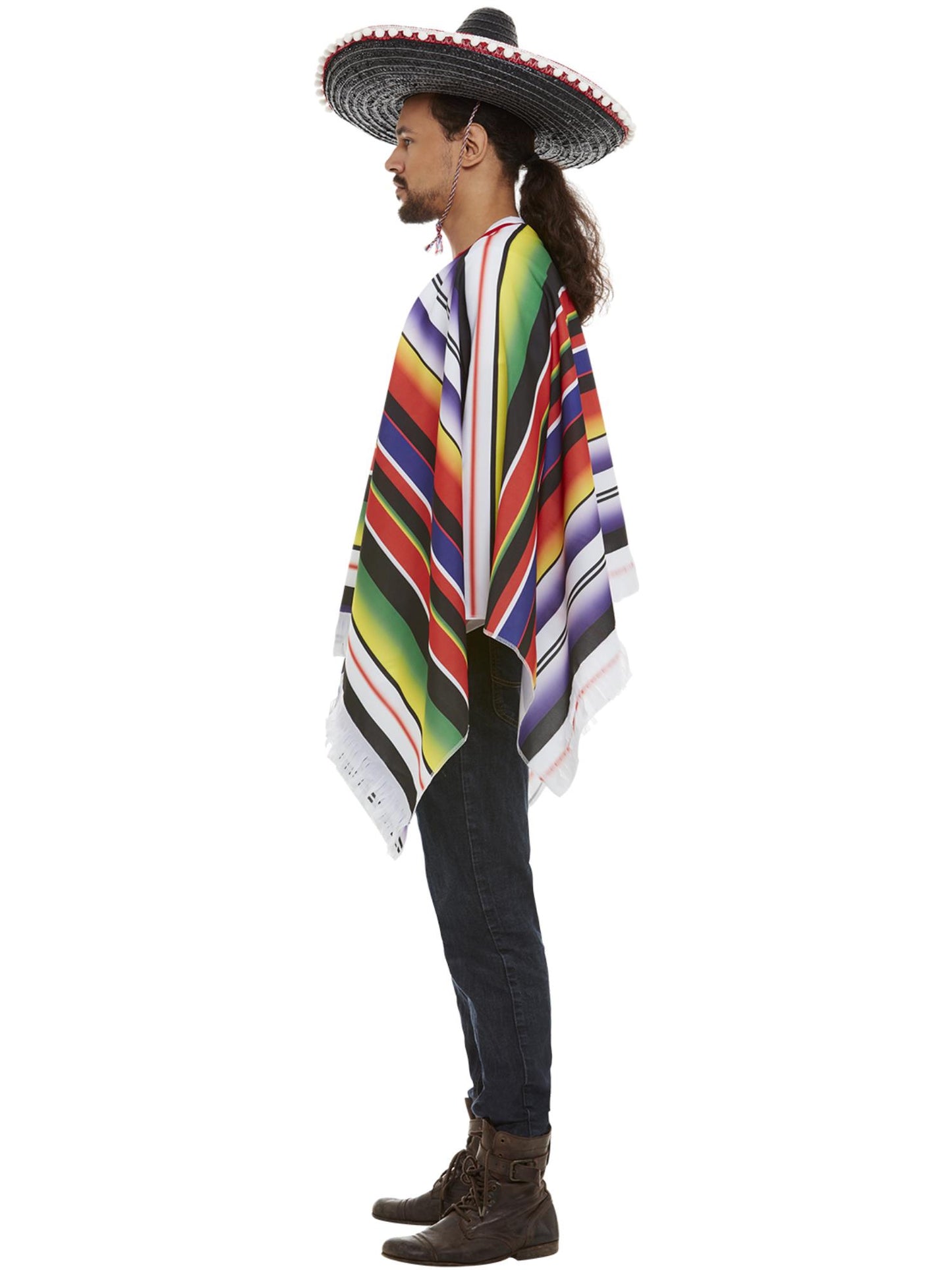Smiffys MEXICAN Poncho, Multi-Coloured CS für Unisex
