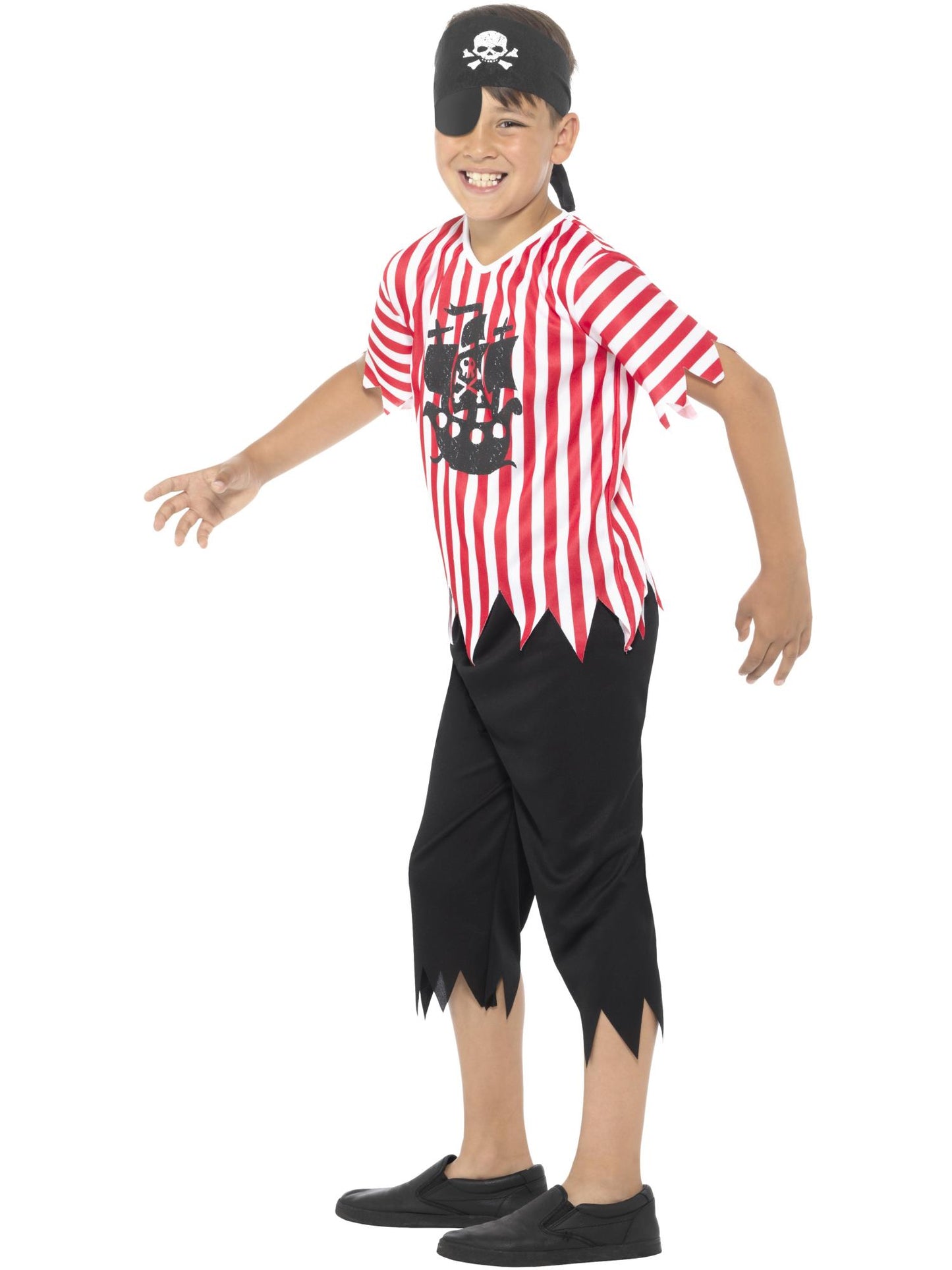 Smiffys Jolly Pirate Jungenkostüm, Red & White CS für Unisex