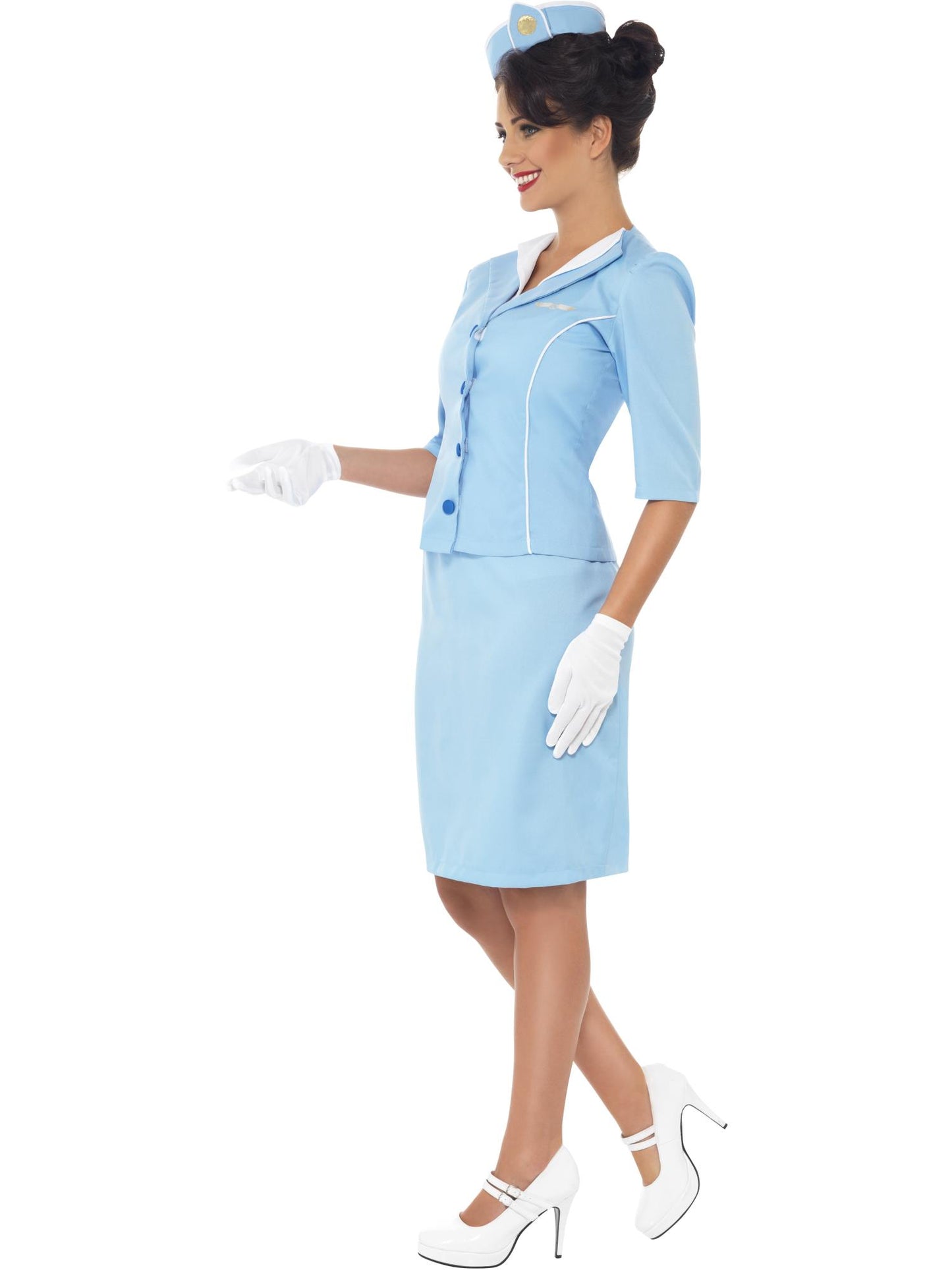 Smiffys AIRLINE Air Hostess Costume, Blue CS für Damen