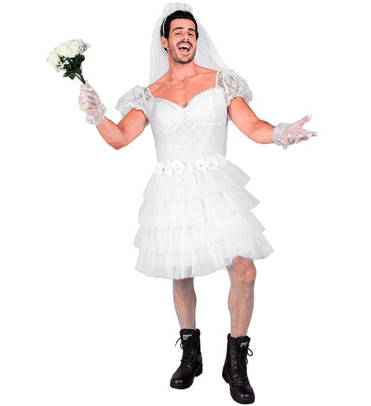Brautkleid mit Brautschleier für Fasnacht-Kostüm