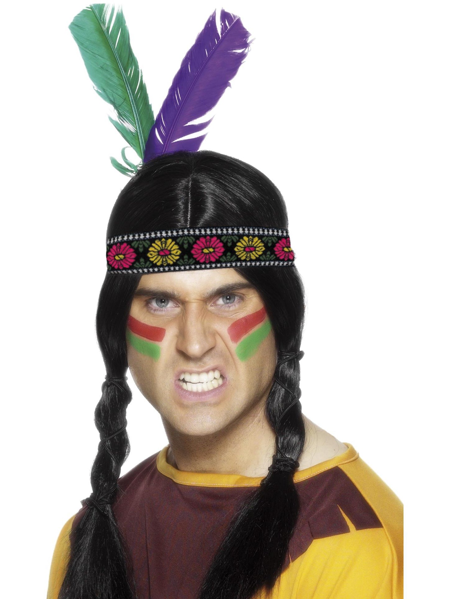 Smiffys WESTERN Native American Inspired Feathered Headband, Multi HA für Unisex