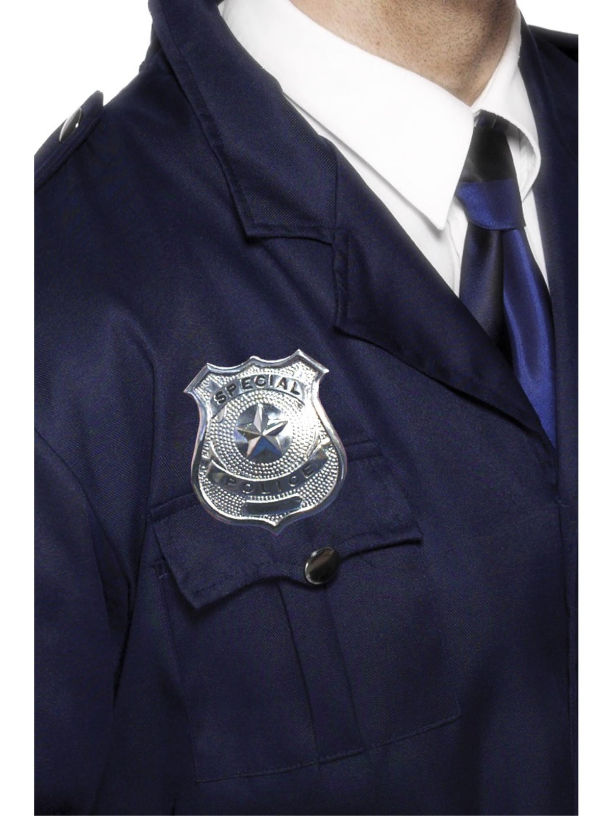 Smiffys COPS&ROBS Metal Police Badge, Silver AC für Unisex