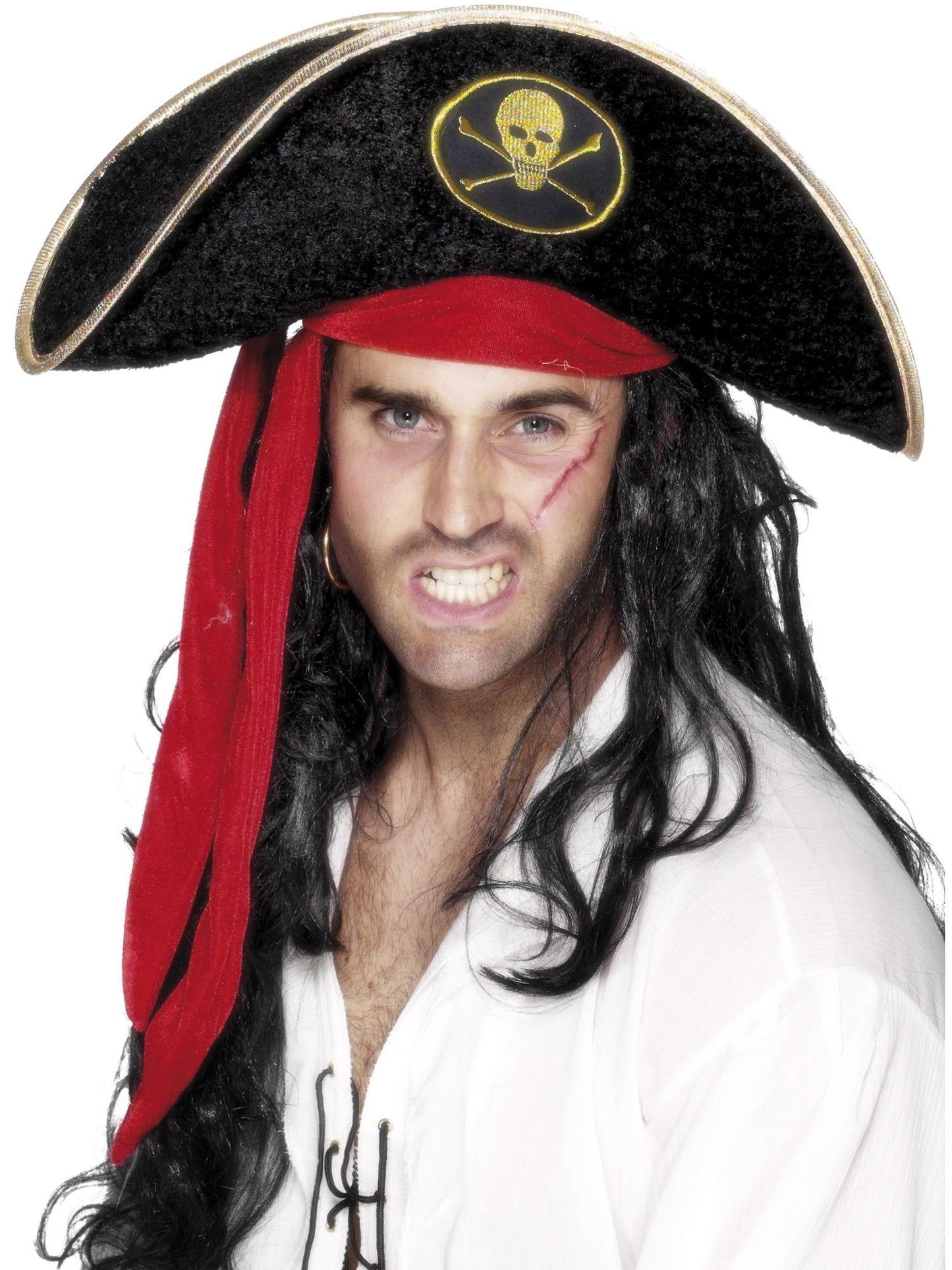 Smiffys Pirate Hat, Black für Unisex