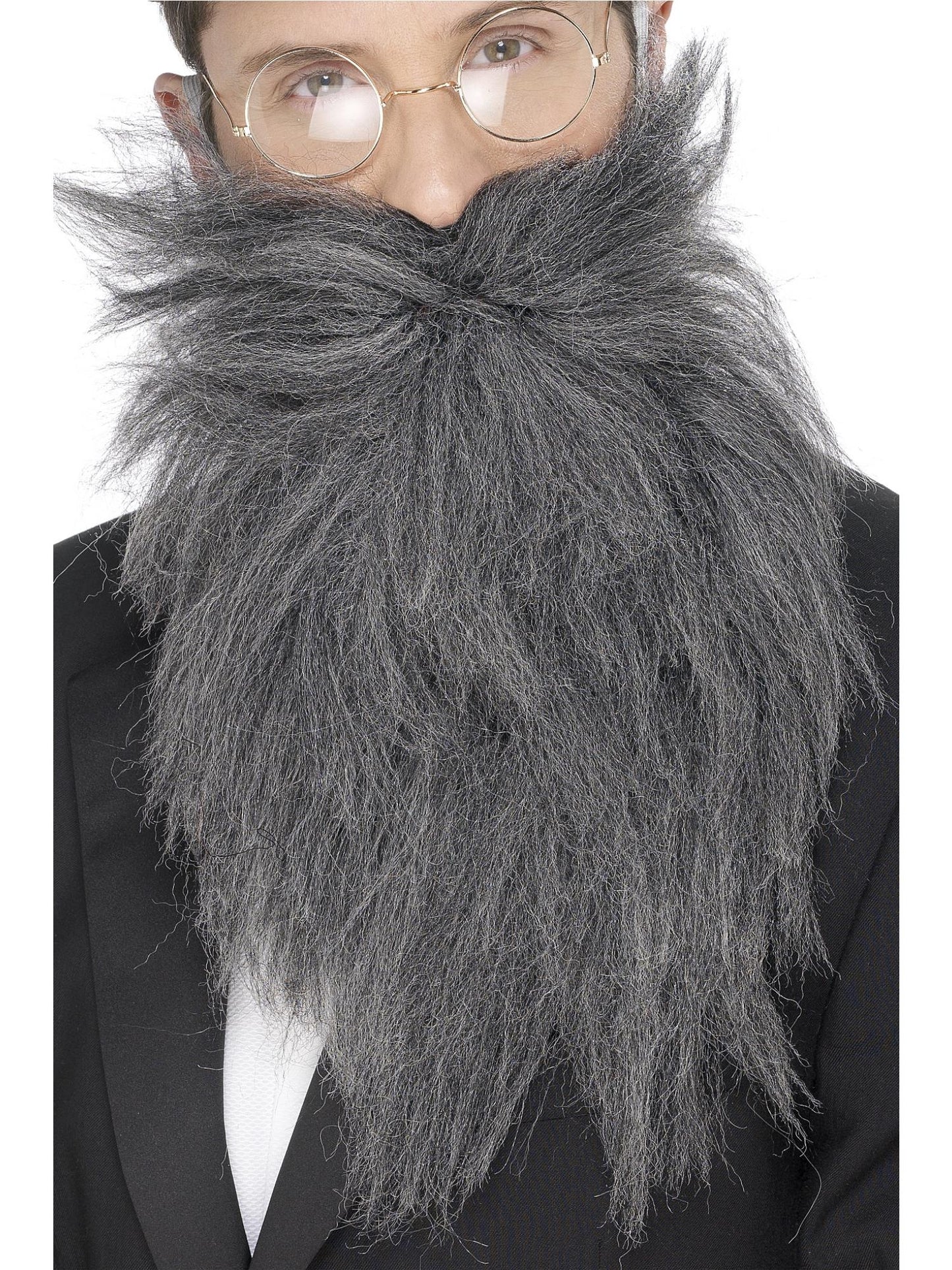 Smiffys COSMETIC Long Beard & Tash, Grey CD für Herren