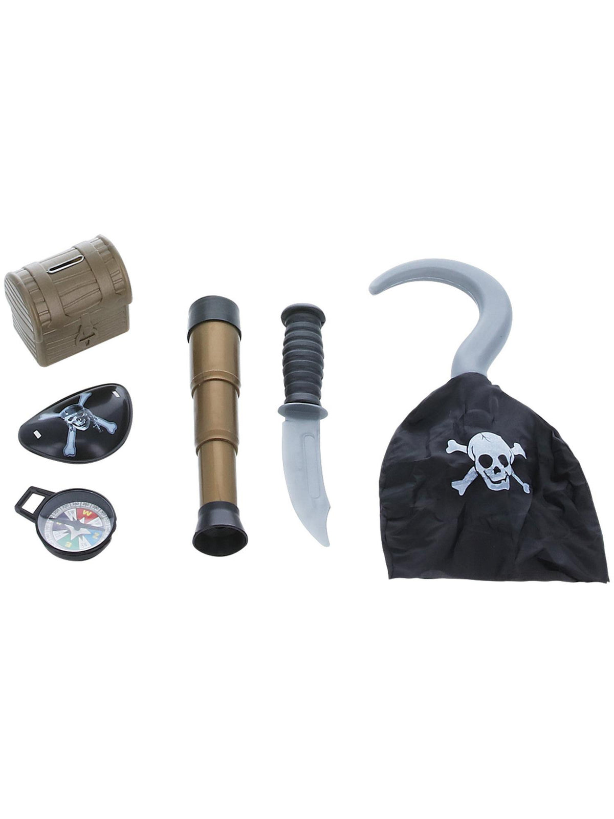 Smiffys Pirate Set with Compass, Brown AC für Unisex
