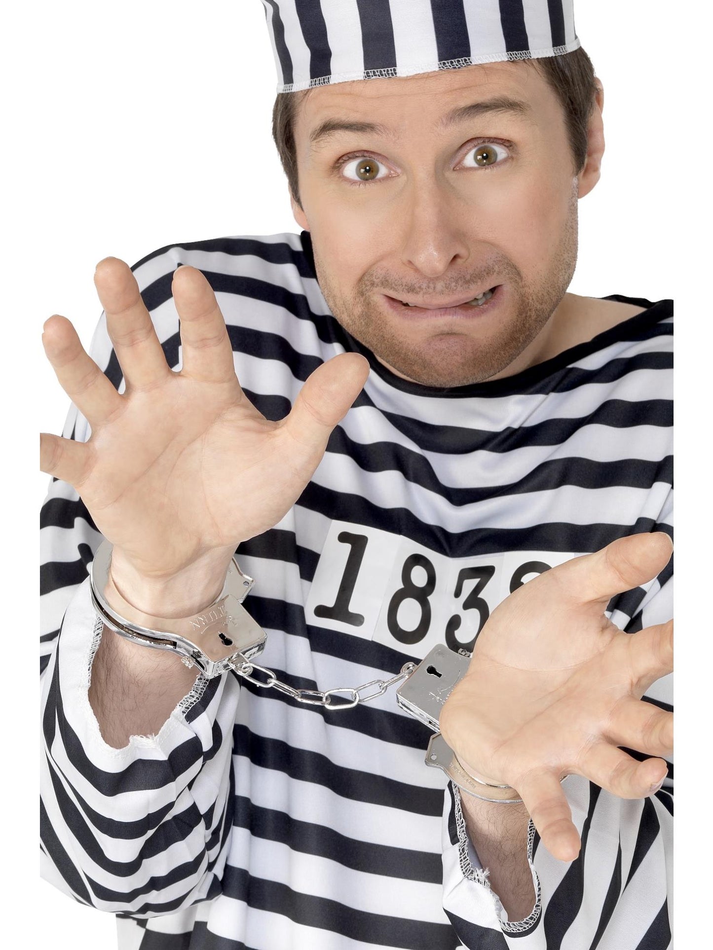 Smiffys COPS&ROBBE Plastic Handcuffs, Silver AC für Unisex