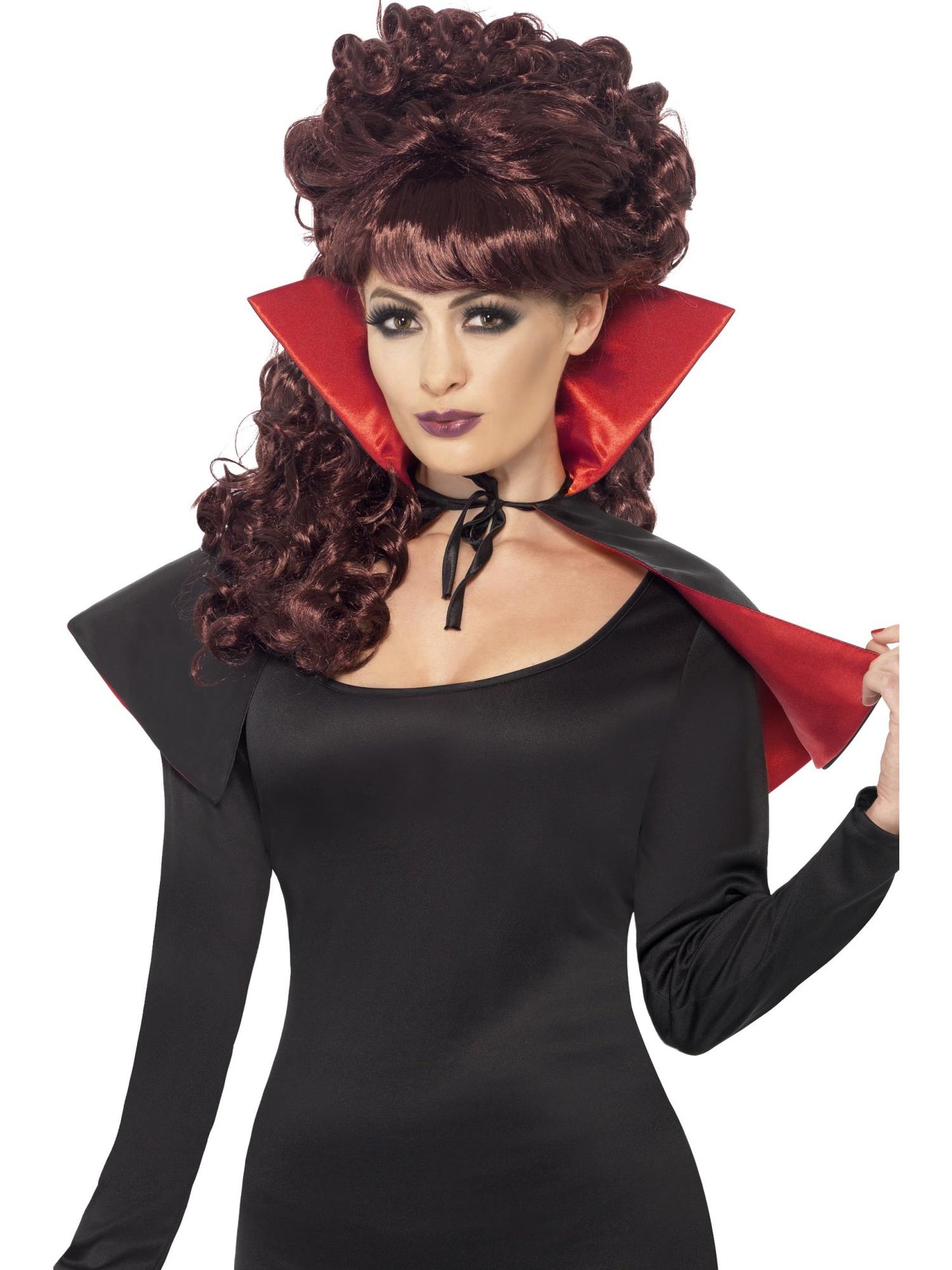 Smiffys HALLACESSO Mini Vamp Cape, Black & Red für Damen
