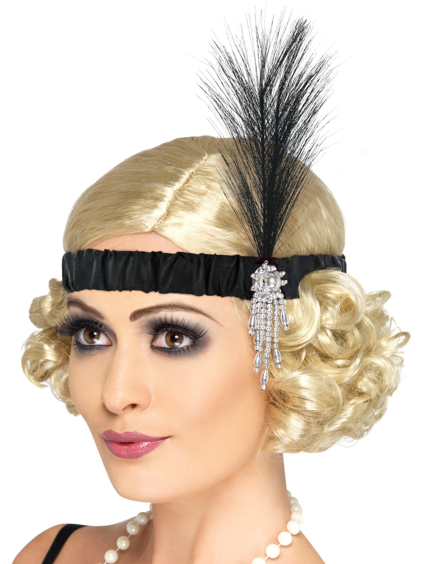 Smiffys 1920S Black Satin Charleston Headband, Black für Damen