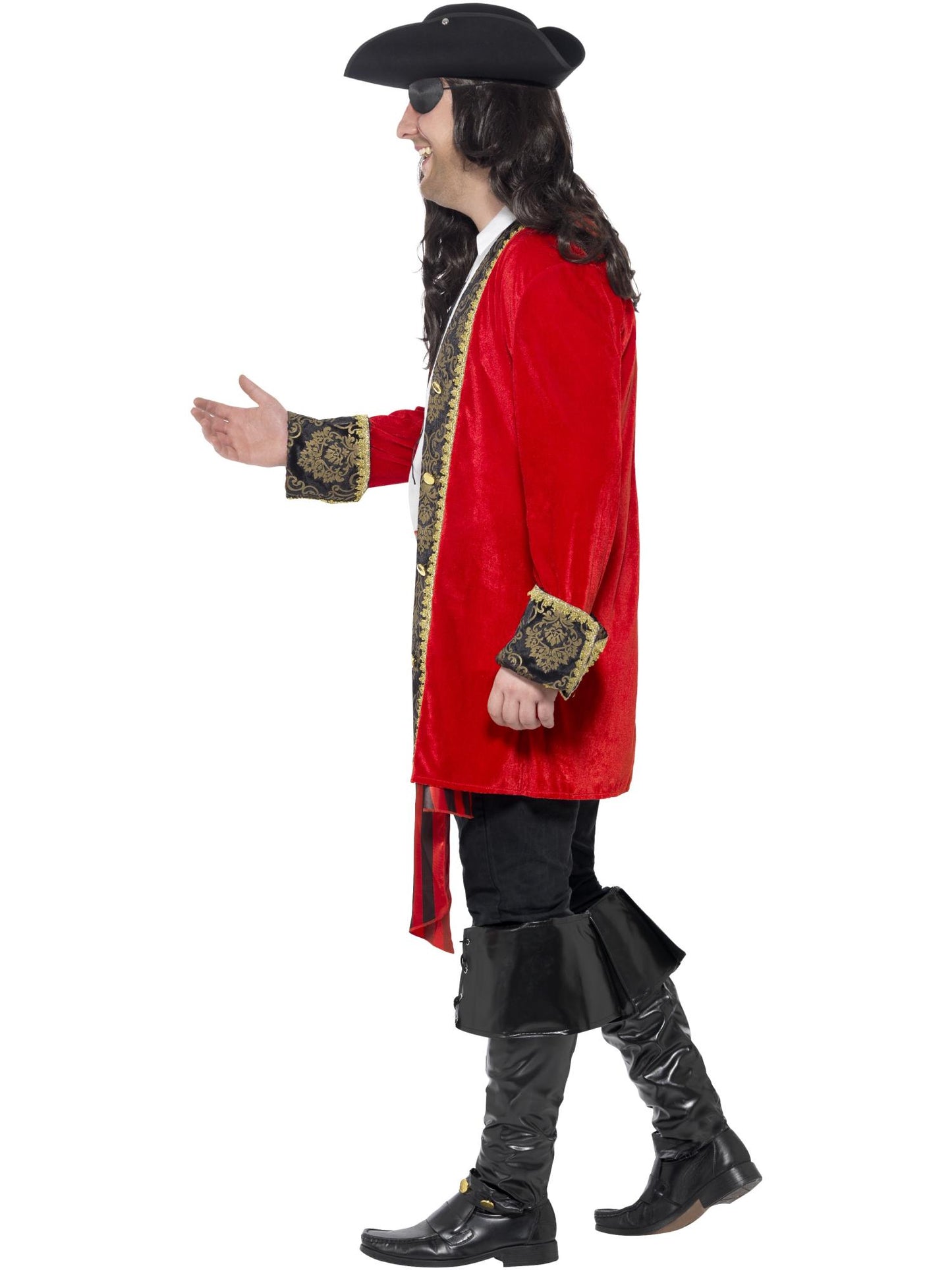 Smiffys Curves Pirate Captain Costume, Red CS für Herren