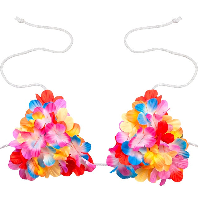 Blumen BH mit buntem Blumenmuster für Fasnacht und Mottopartys